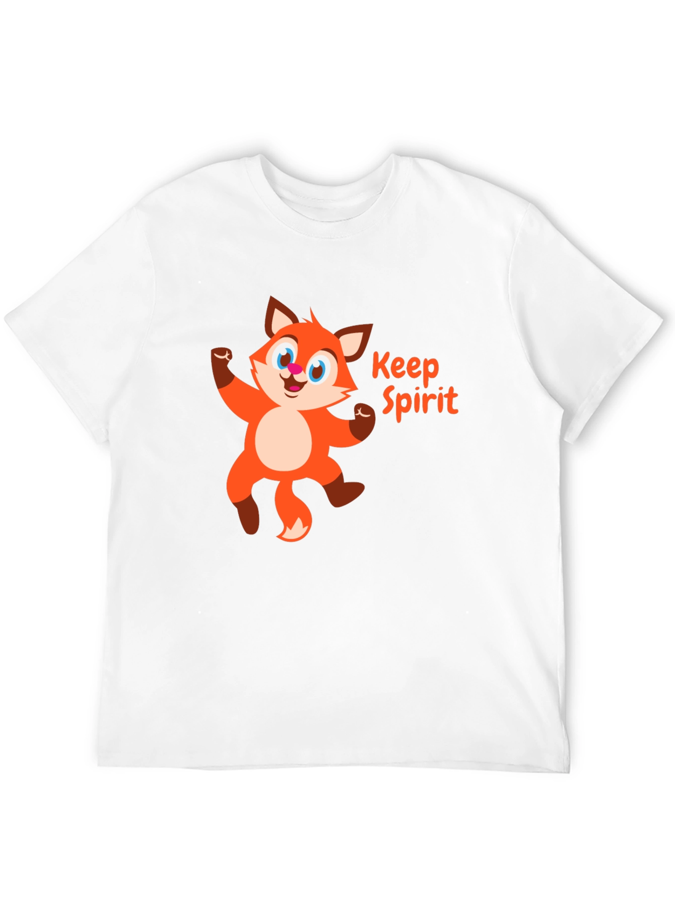 Keep Spirit Fox Cartoon Black T-Shirt