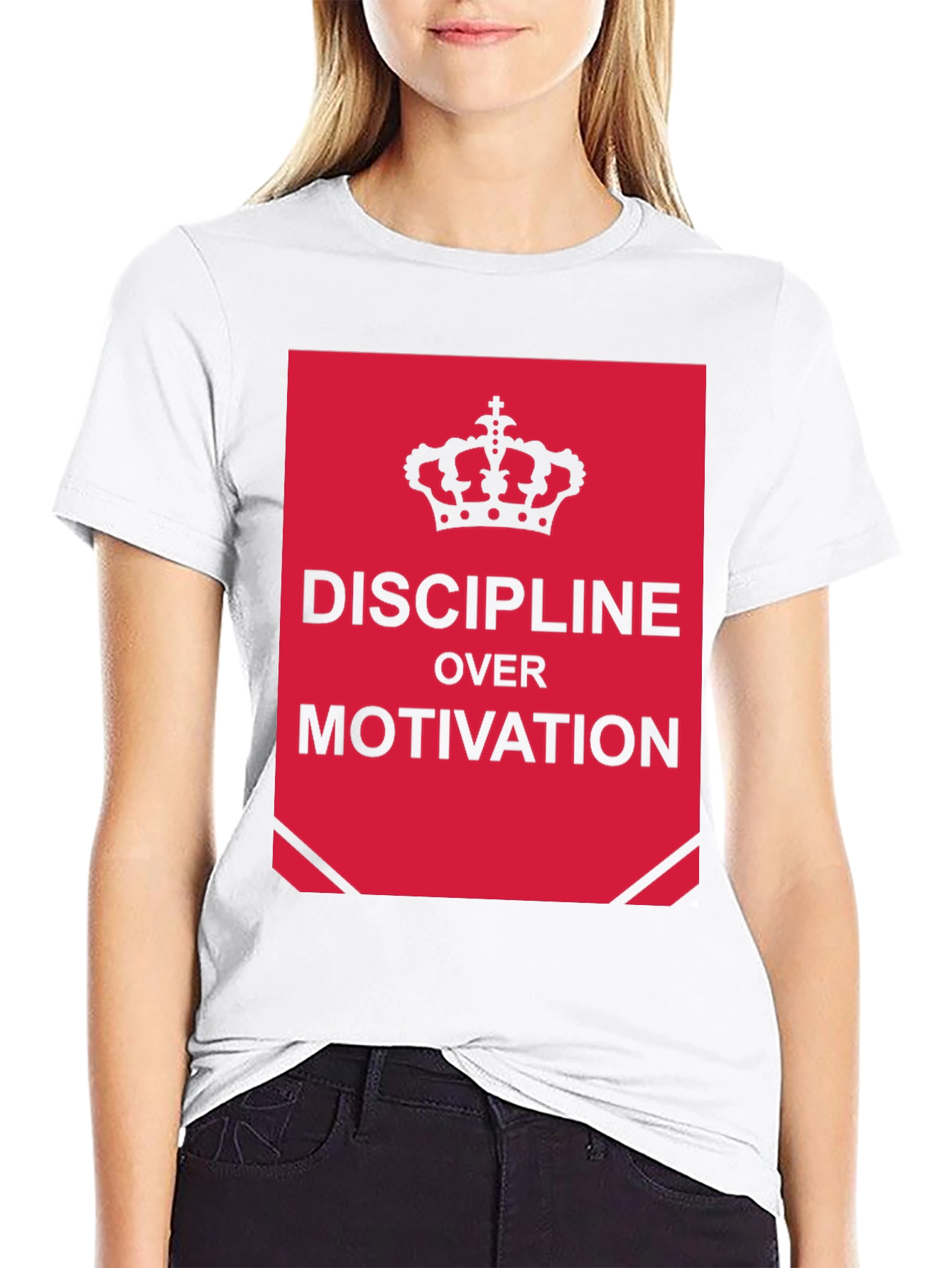 Discipline Over Motivation Graphic Tee - Black