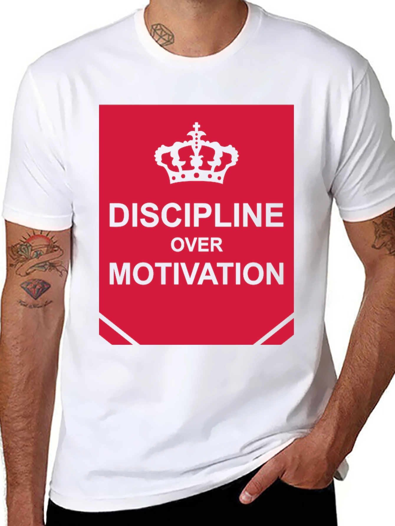 Discipline Over Motivation Graphic Tee - Black