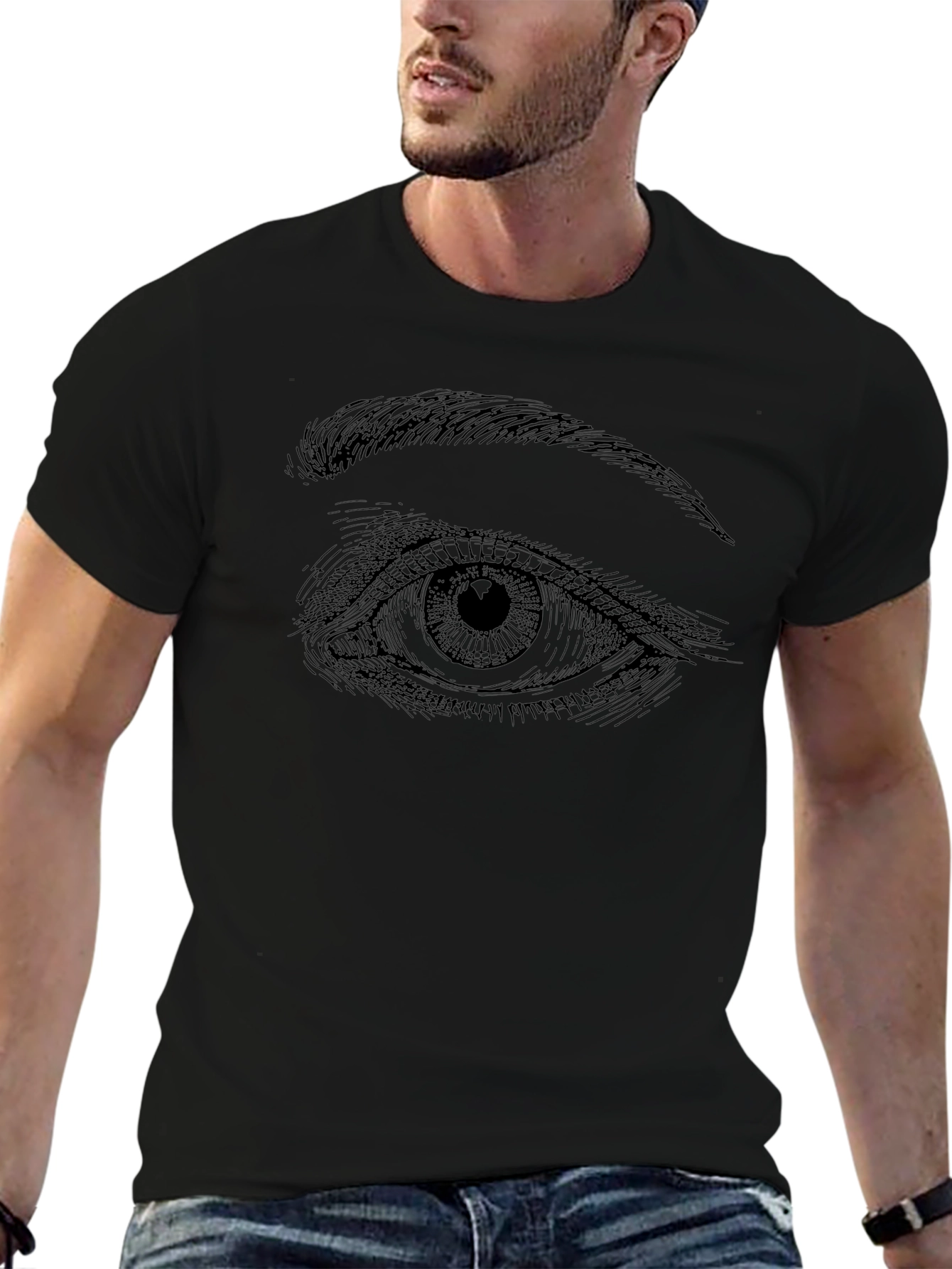 Eye Graphic T-Shirt - Stylish Black Tee