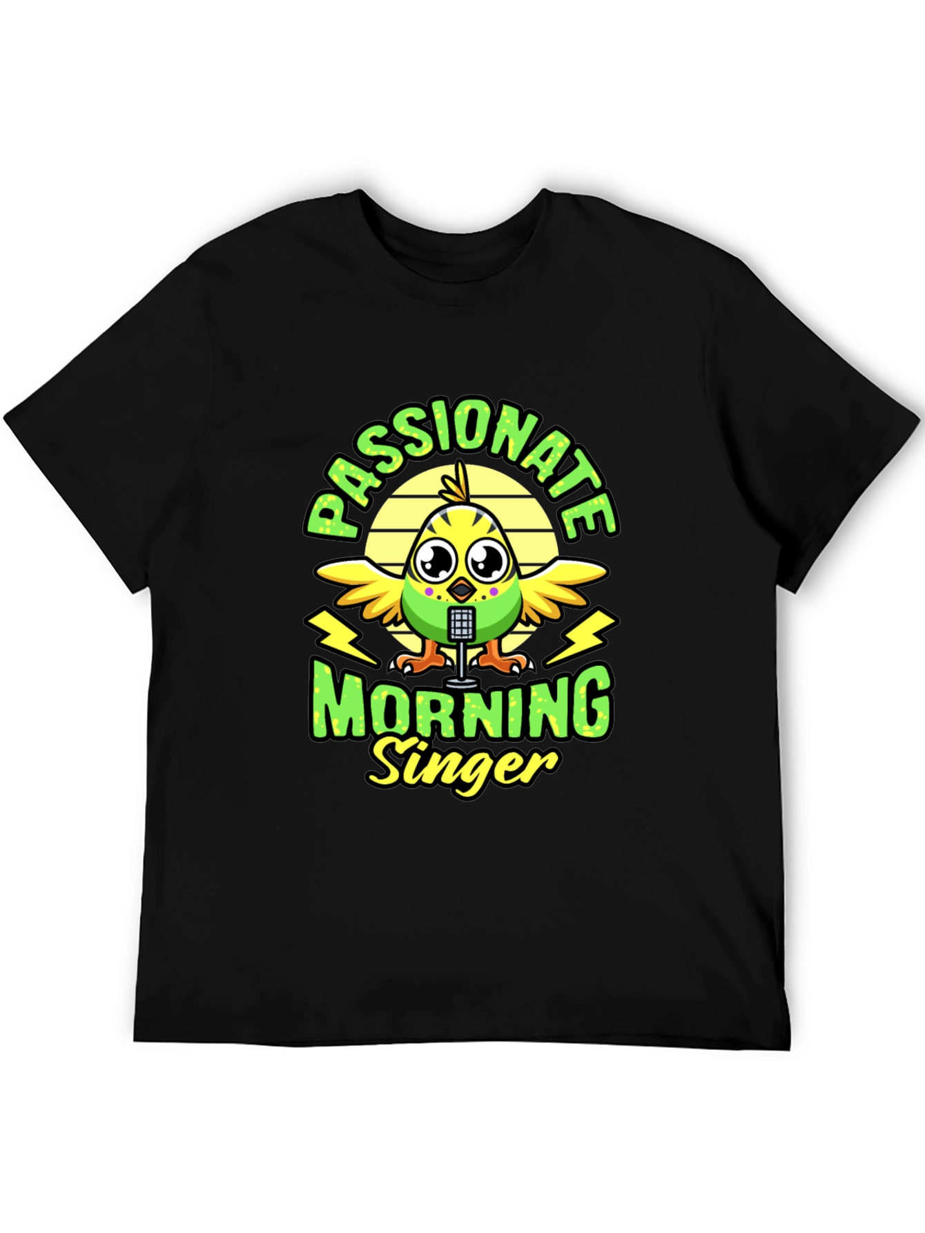 Passionate Morning Singer Bird Graphic T-Shirt