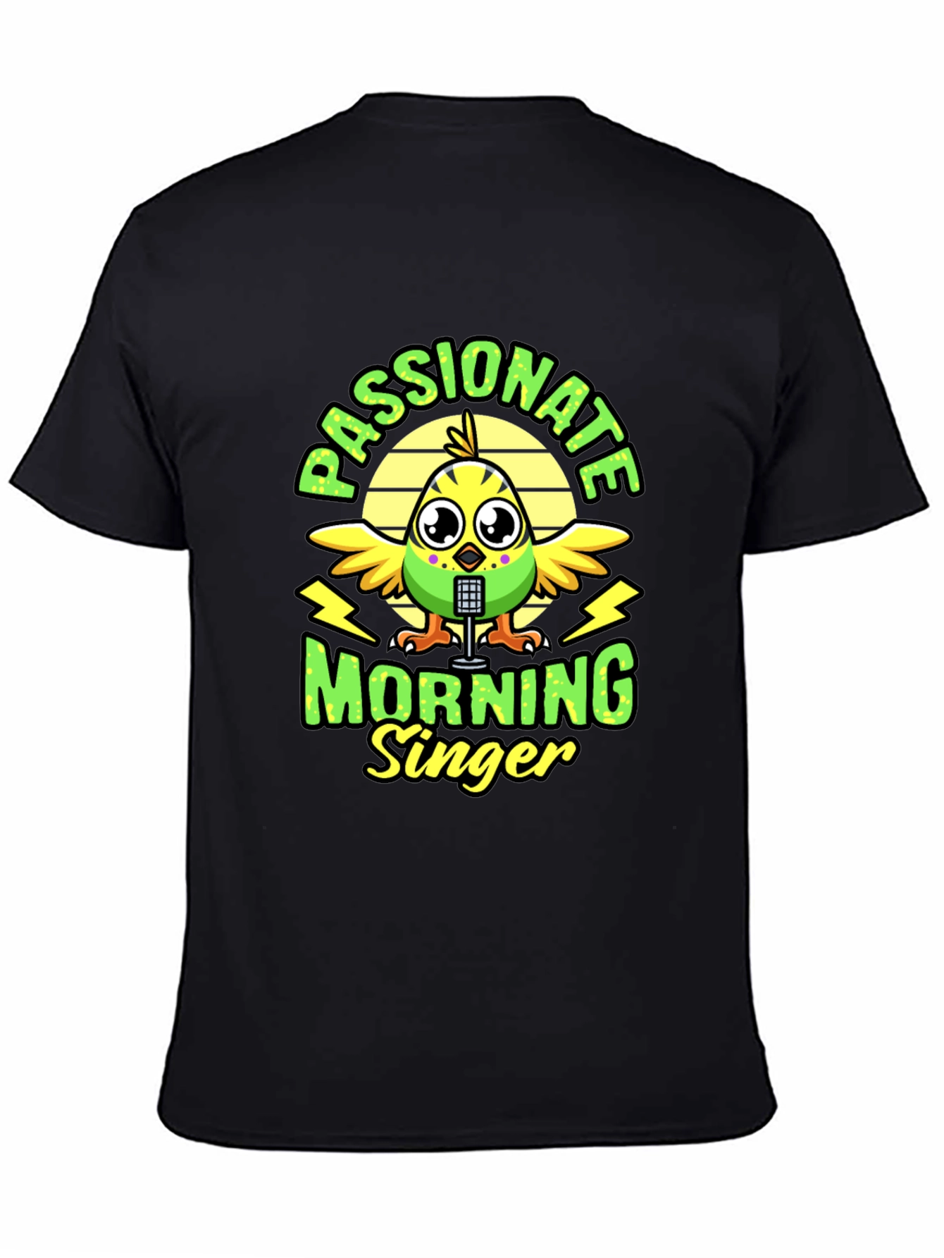 Passionate Morning Singer Bird Graphic T-Shirt