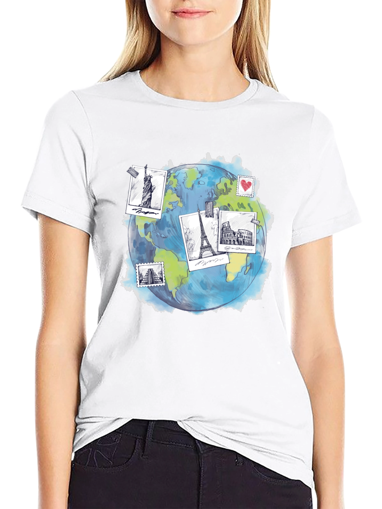 Travel Globe Graphic T-Shirt - Stylish Black Tee