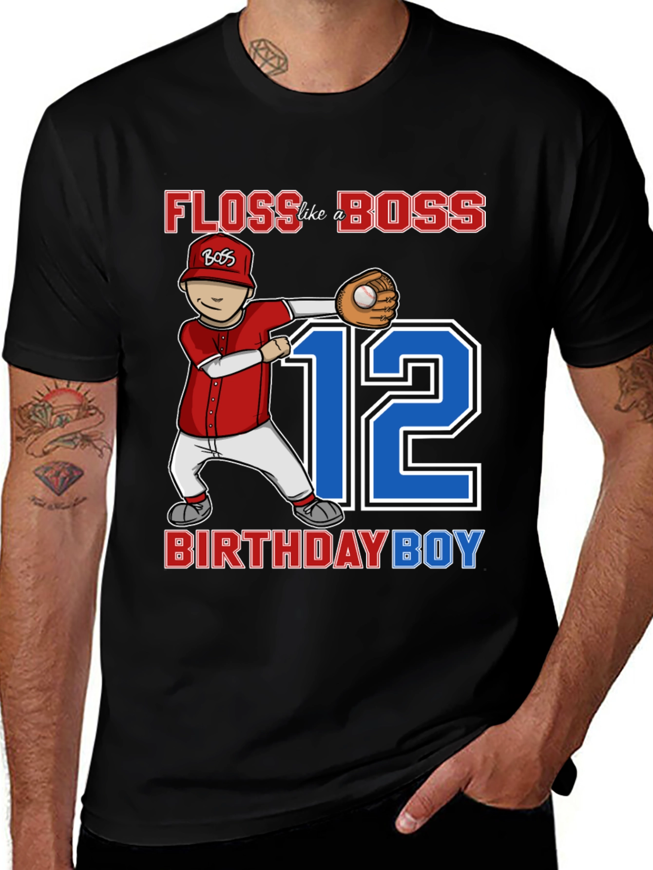 Floss Like a Boss 12th Birthday Boy T-Shirt