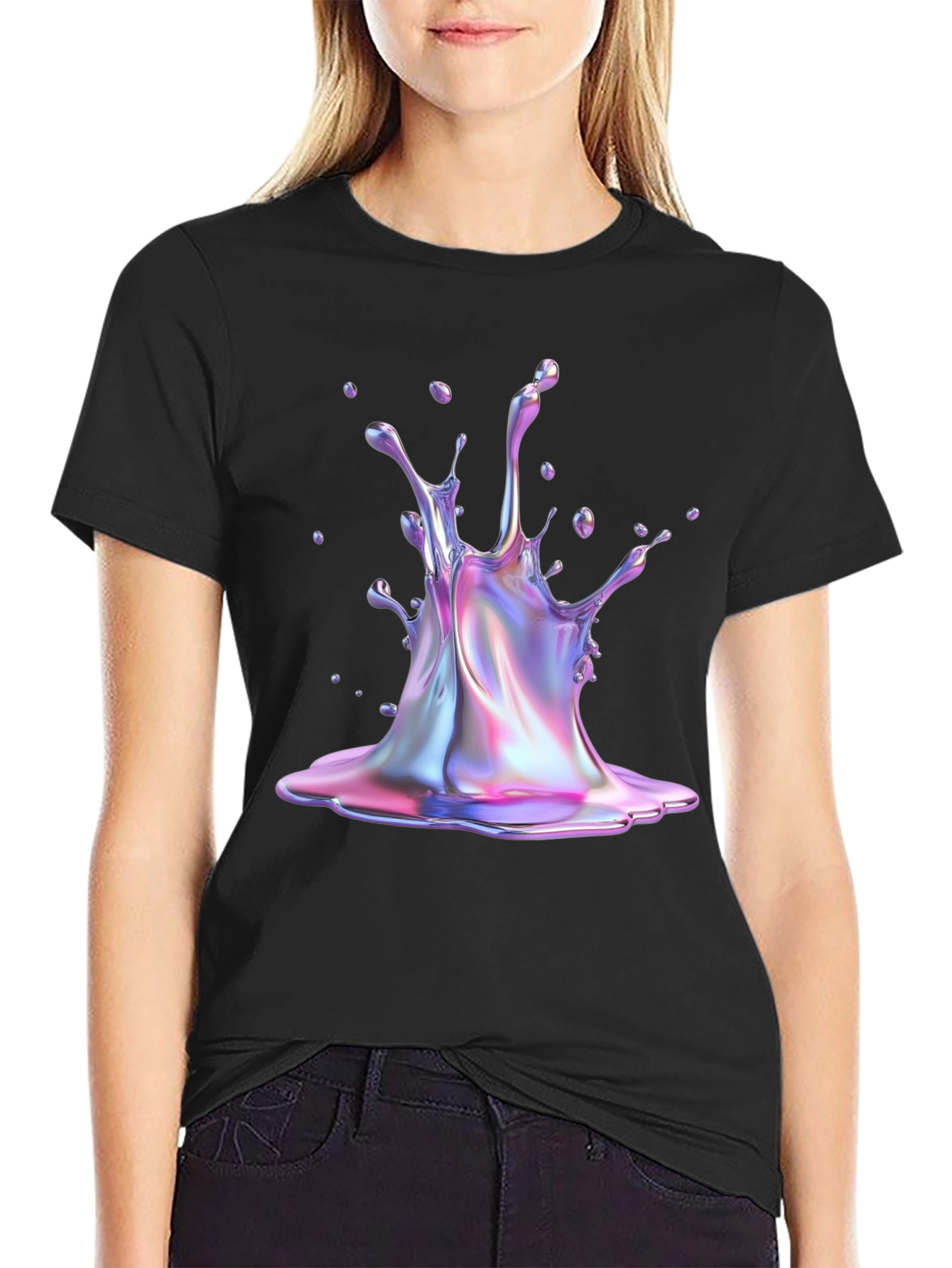 Iridescent Splash Graphic Tee - Unique Style!