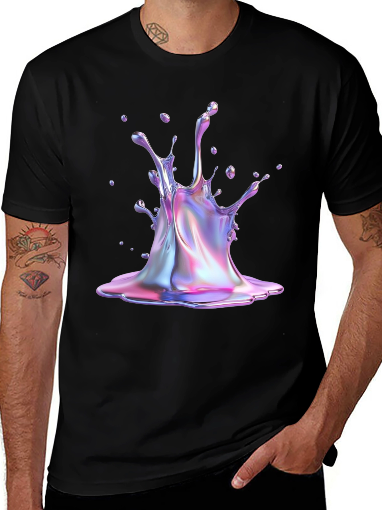 Iridescent Splash Graphic Tee - Unique Style!