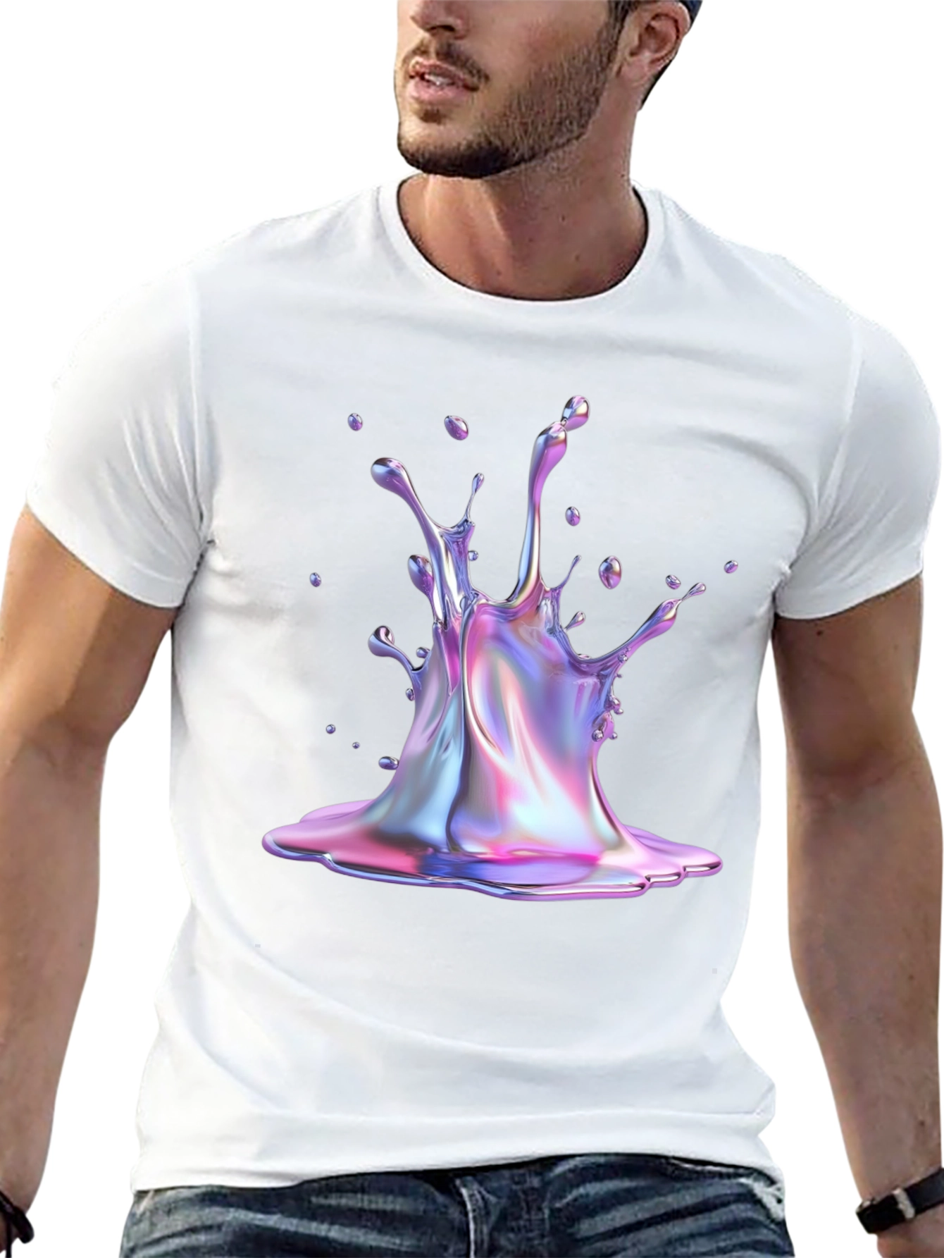 Iridescent Splash Graphic Tee - Unique Style!