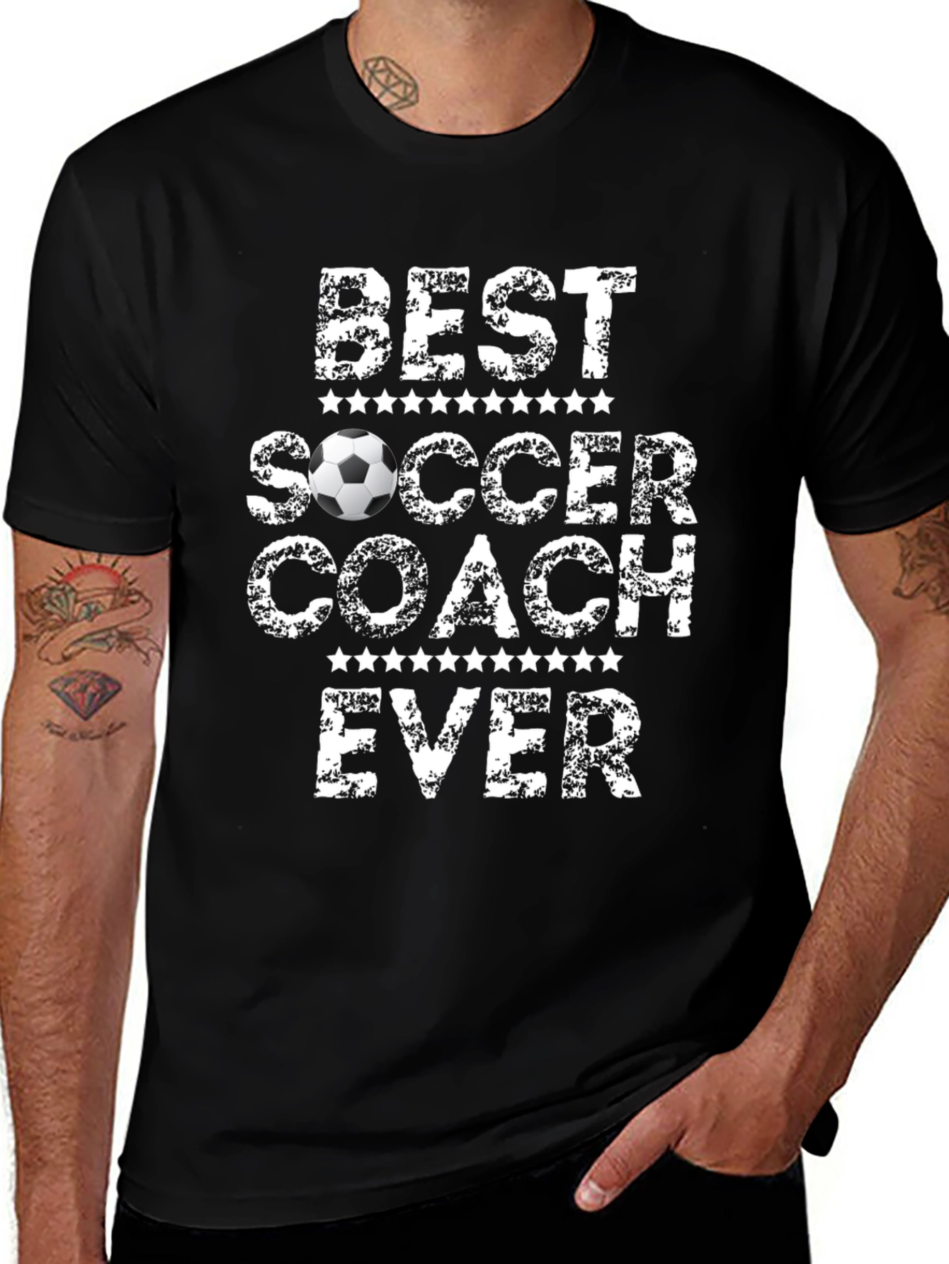 Best Soccer Coach Ever Graphic Tee - Black T-Shirt