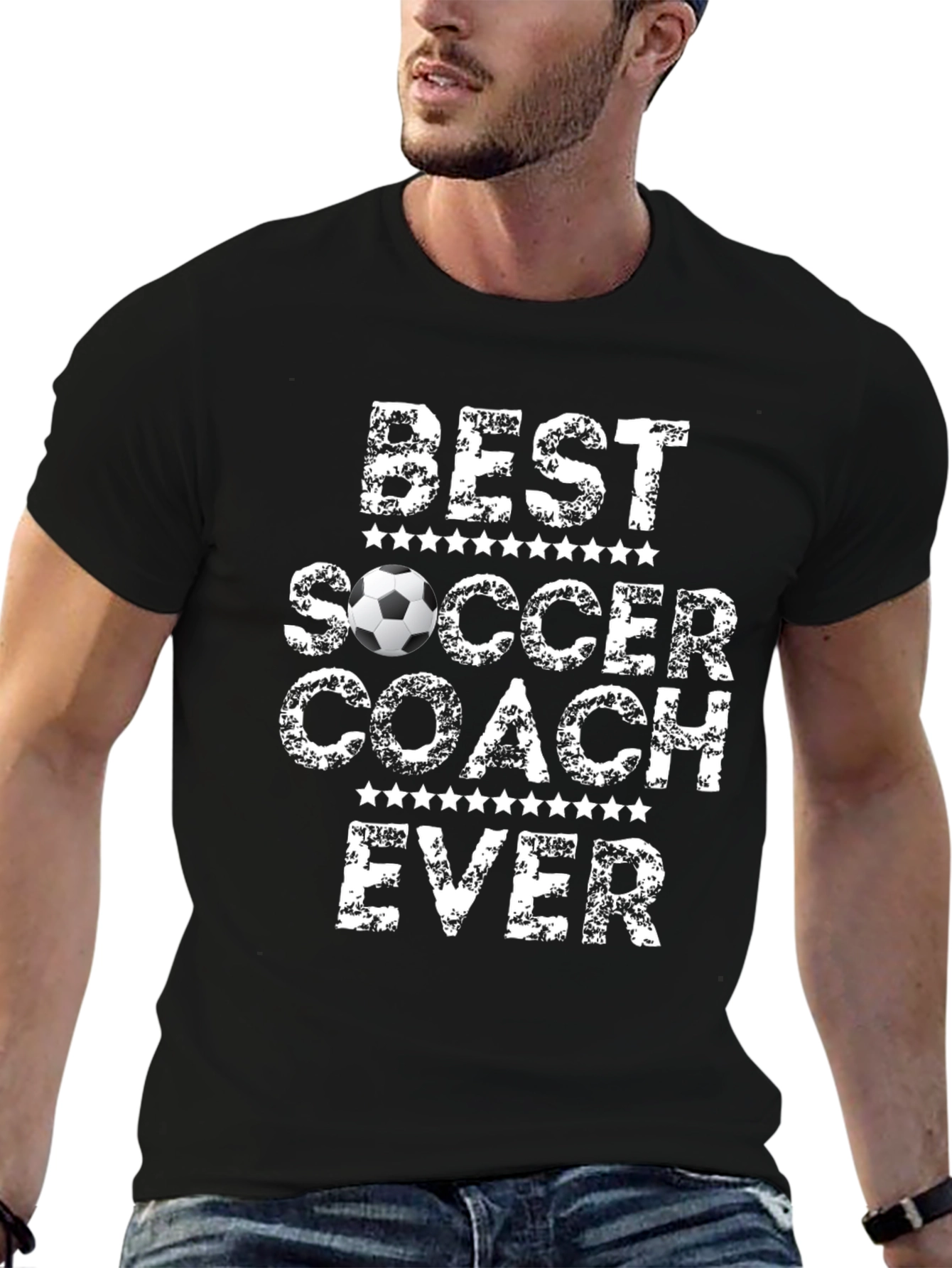Best Soccer Coach Ever Graphic Tee - Black T-Shirt