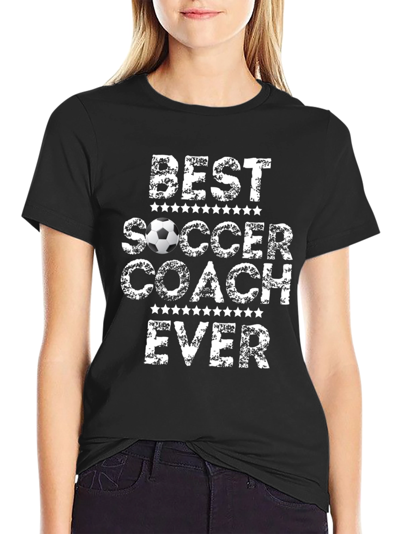 Best Soccer Coach Ever Graphic Tee - Black T-Shirt