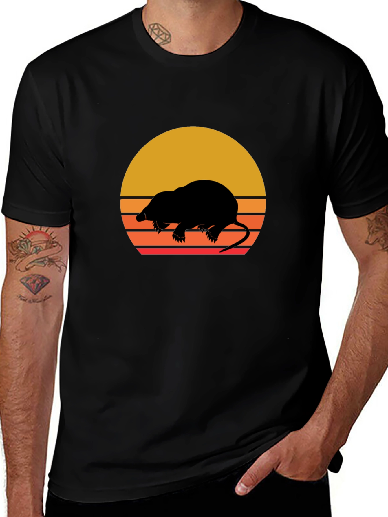 Retro Mole Silhouette Graphic Tee