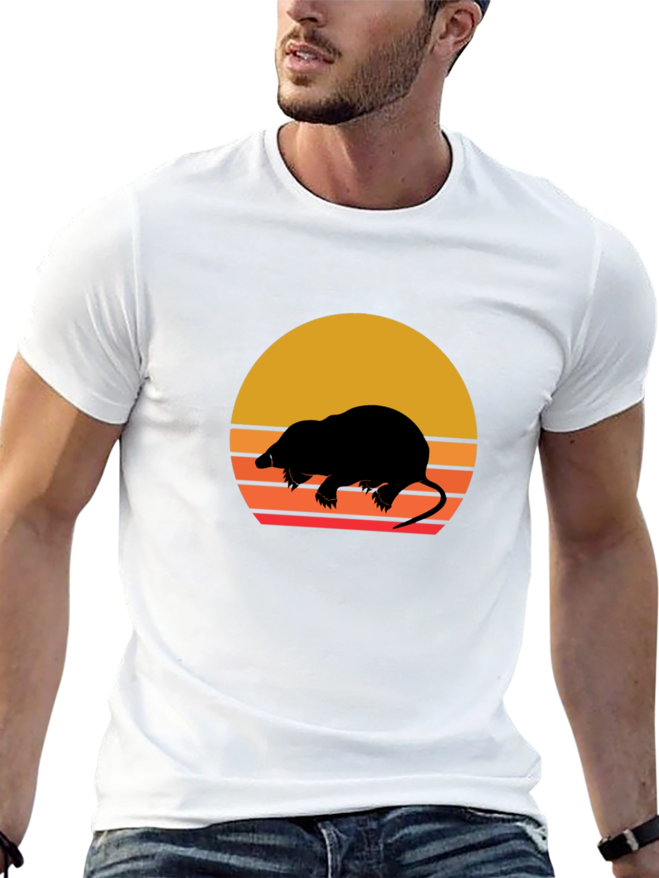 Retro Mole Silhouette Graphic Tee