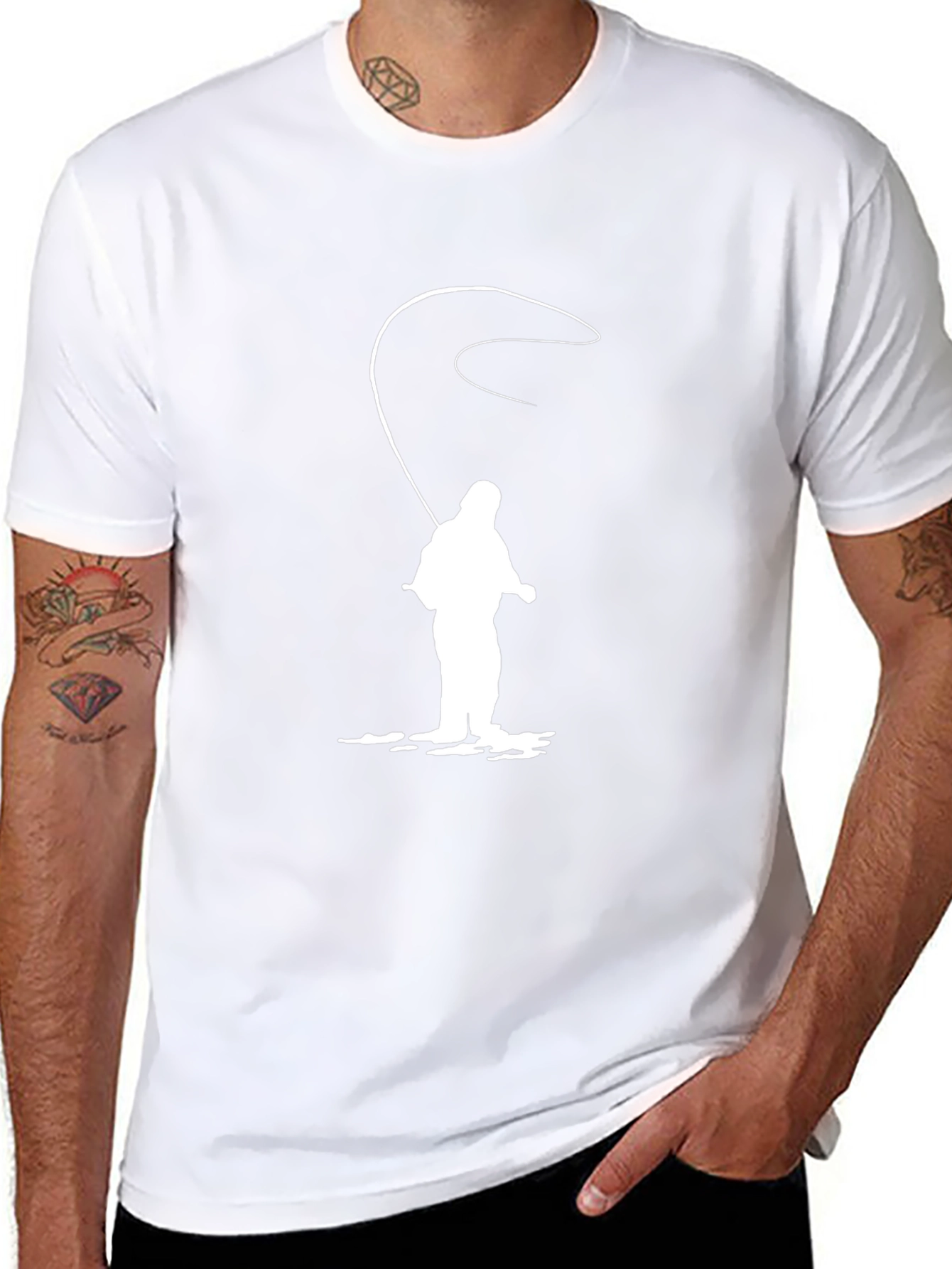 Fishing Silhouette Black T-Shirt