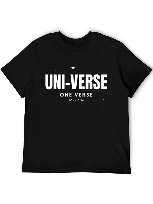 Uni-Verse Christian T-Shirt John 3:16 Black Cotton Tee