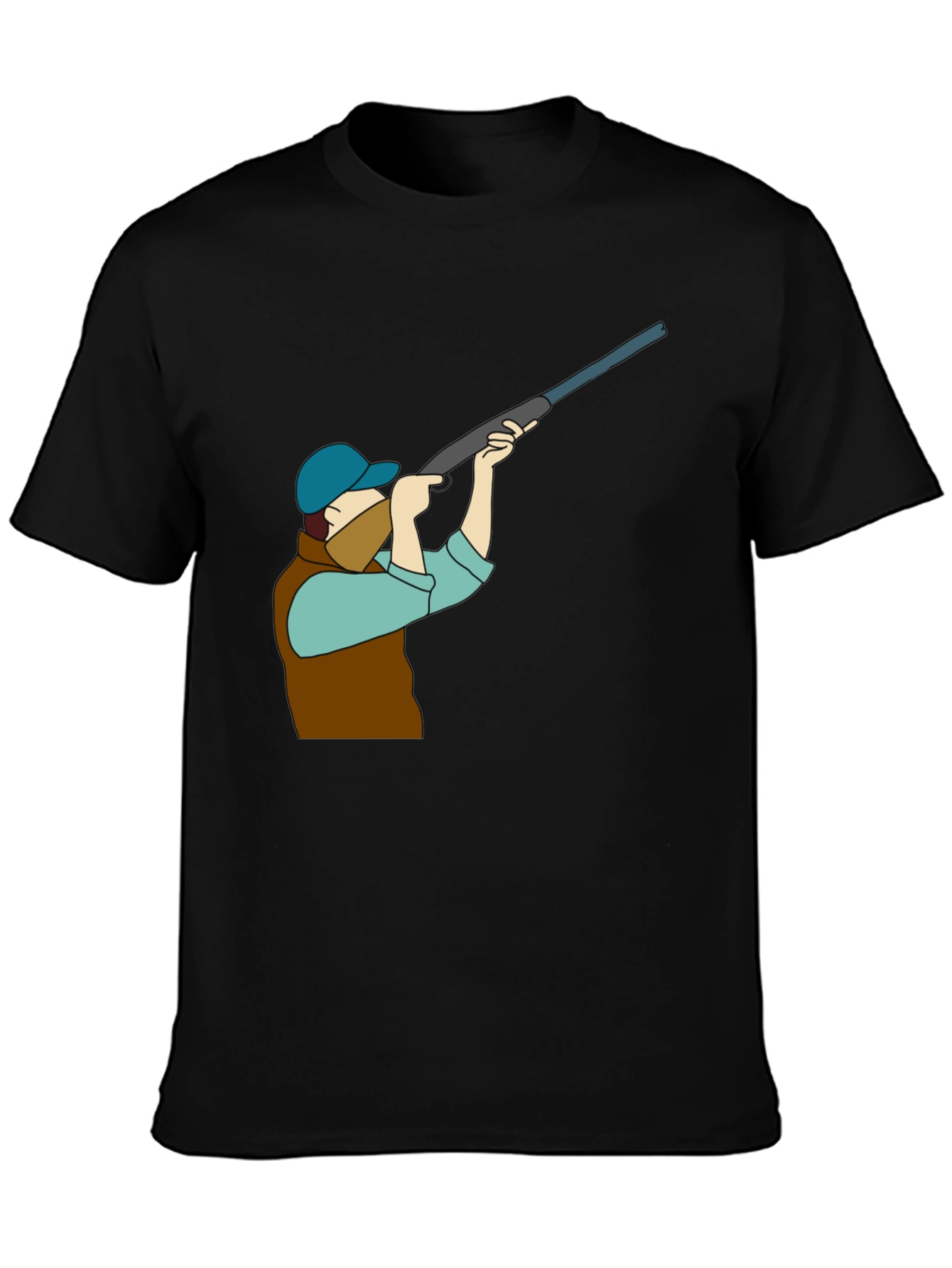 Hunting Graphic Tee - Black Cotton T-Shirt