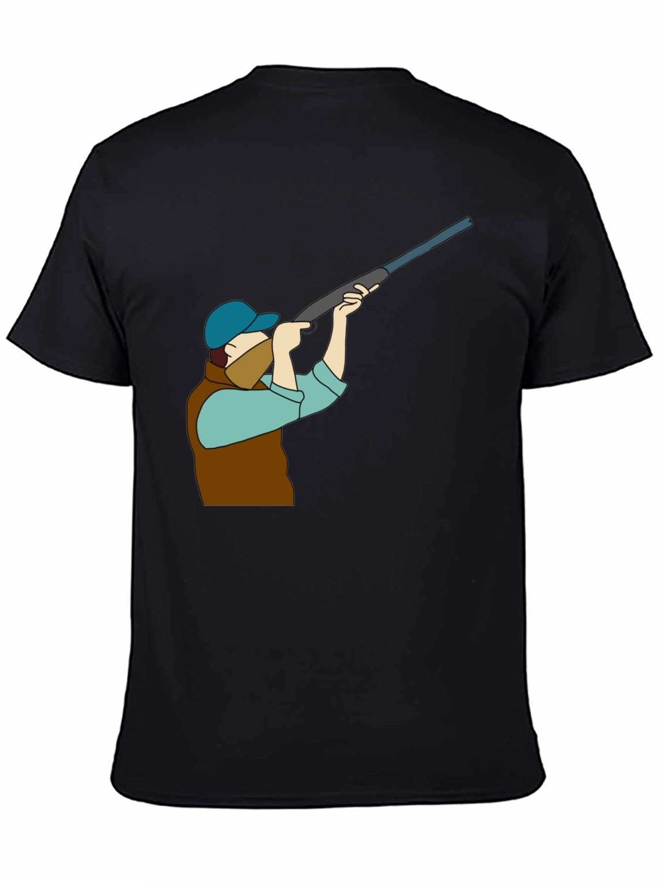 Hunting Graphic Tee - Black Cotton T-Shirt