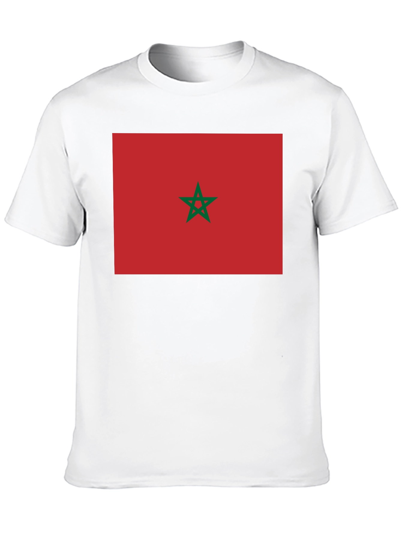 Morocco Flag Graphic Tee - Black Cotton T-Shirt