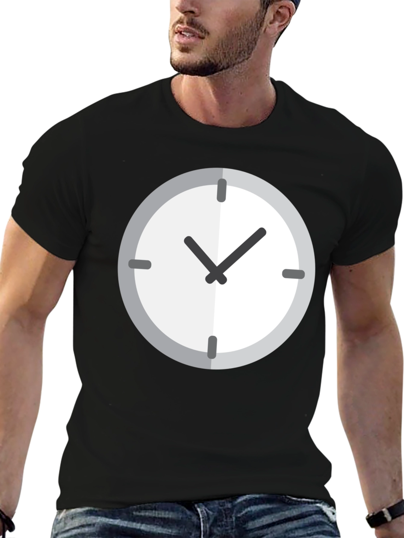 Time Flies Mens Black Graphic Tee