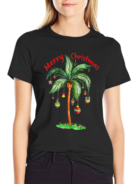 Tropical Christmas Palm Tree T-Shirt