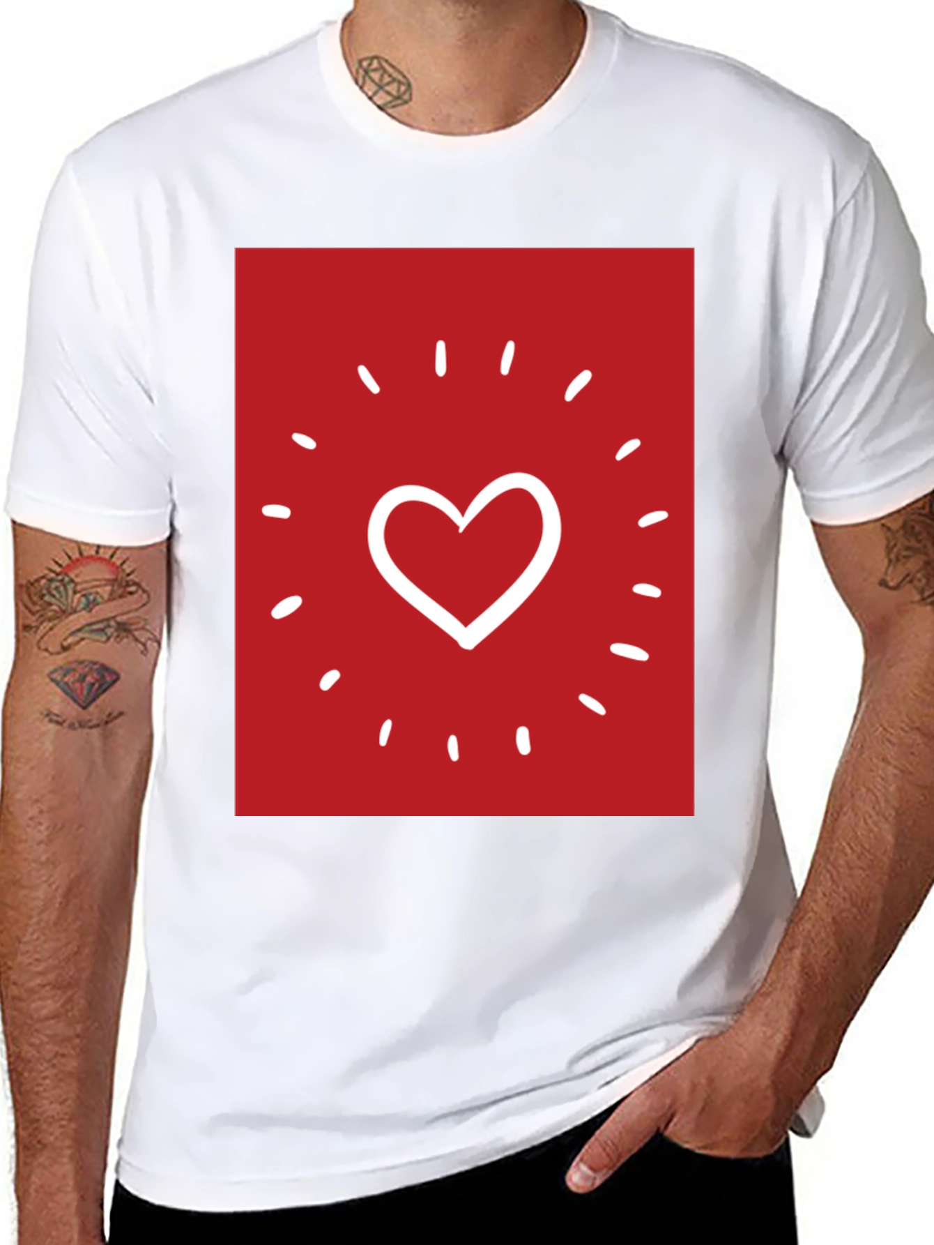 Heart Sparkle Graphic Tee - Black
