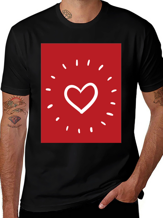 Heart Sparkle Graphic Tee - Black