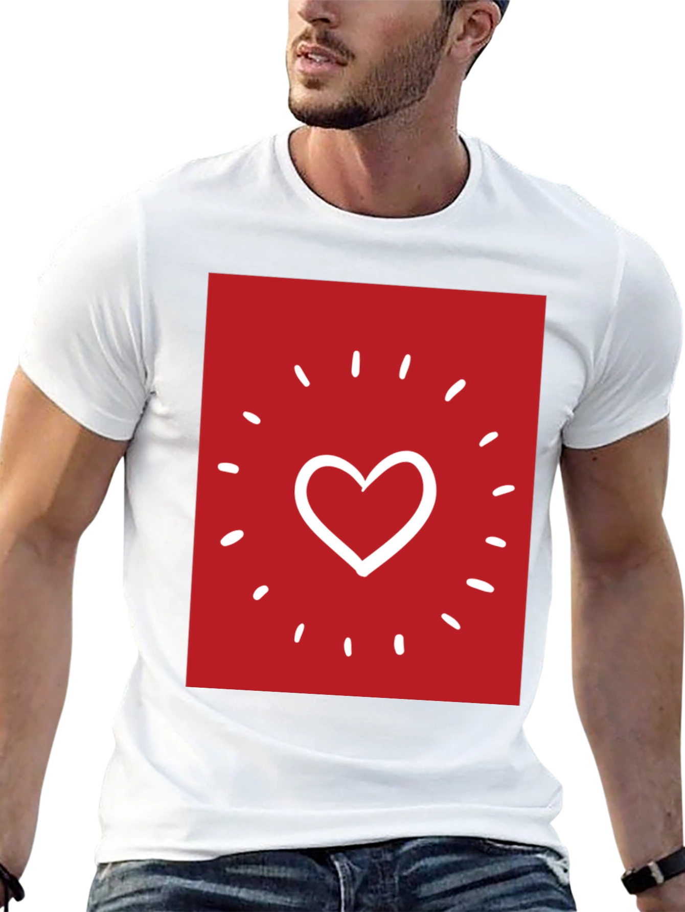 Heart Sparkle Graphic Tee - Black