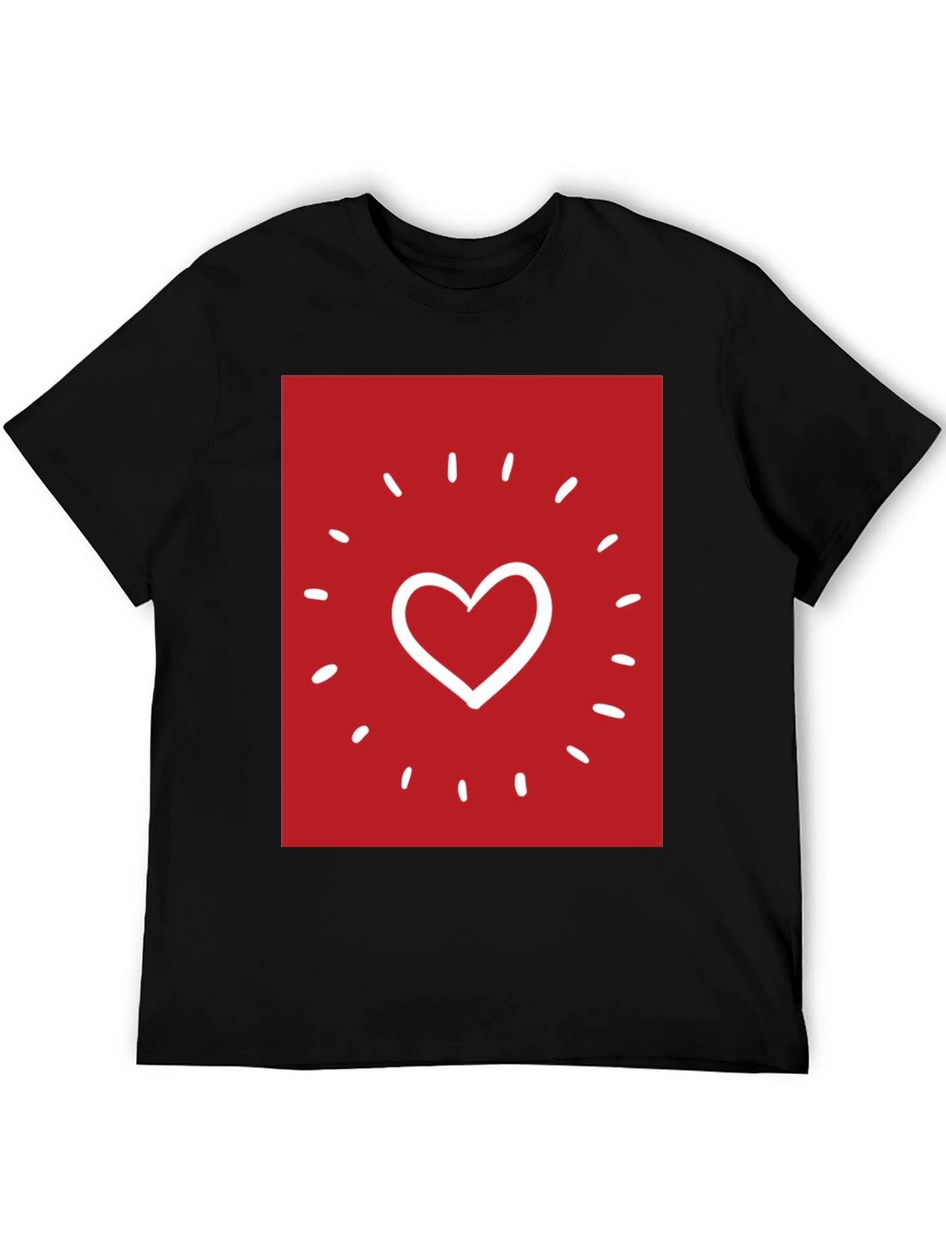 Heart Sparkle Graphic Tee - Black
