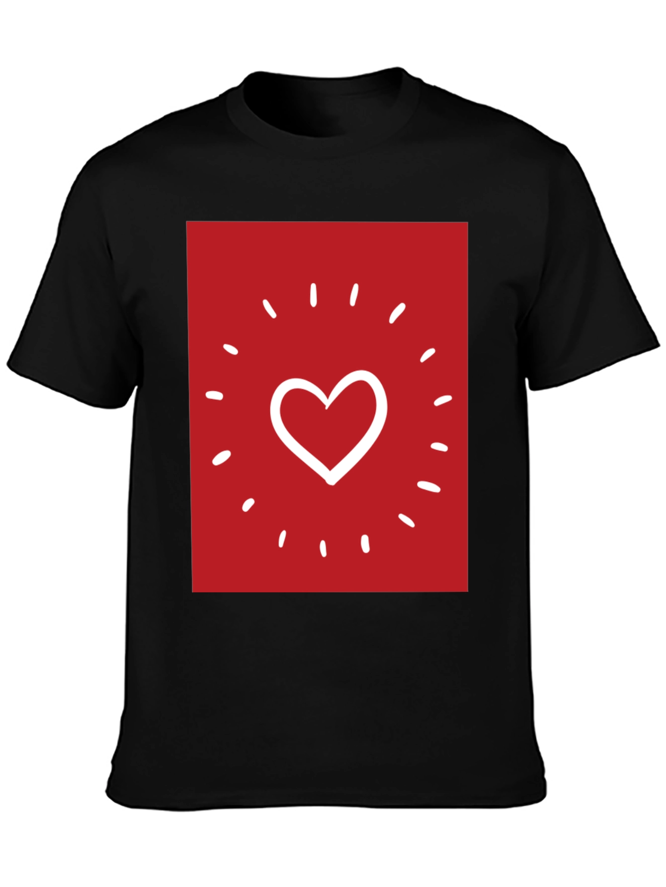 Heart Sparkle Graphic Tee - Black
