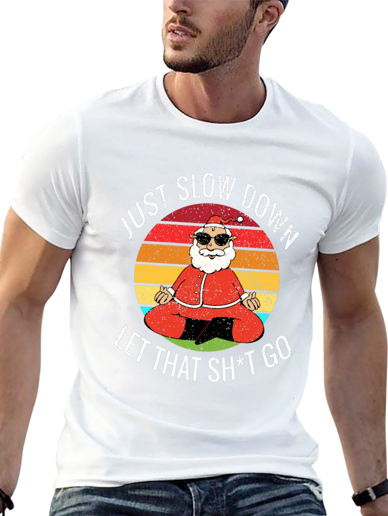 Yoga Santa Graphic Tee - Just Slow Down