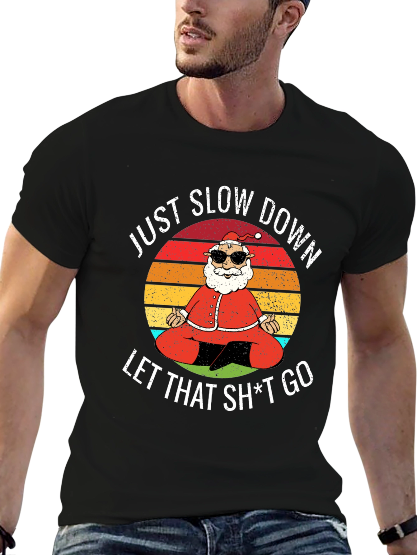 Yoga Santa Graphic Tee - Just Slow Down