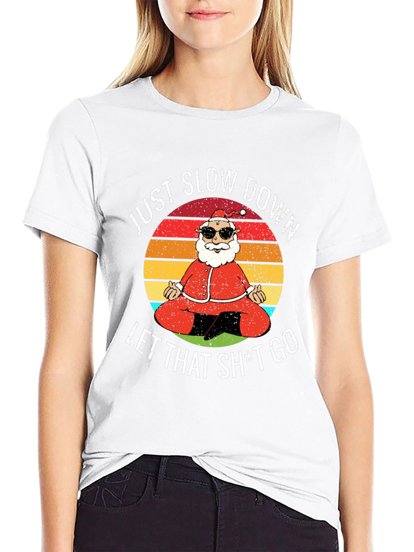 Yoga Santa Graphic Tee - Just Slow Down