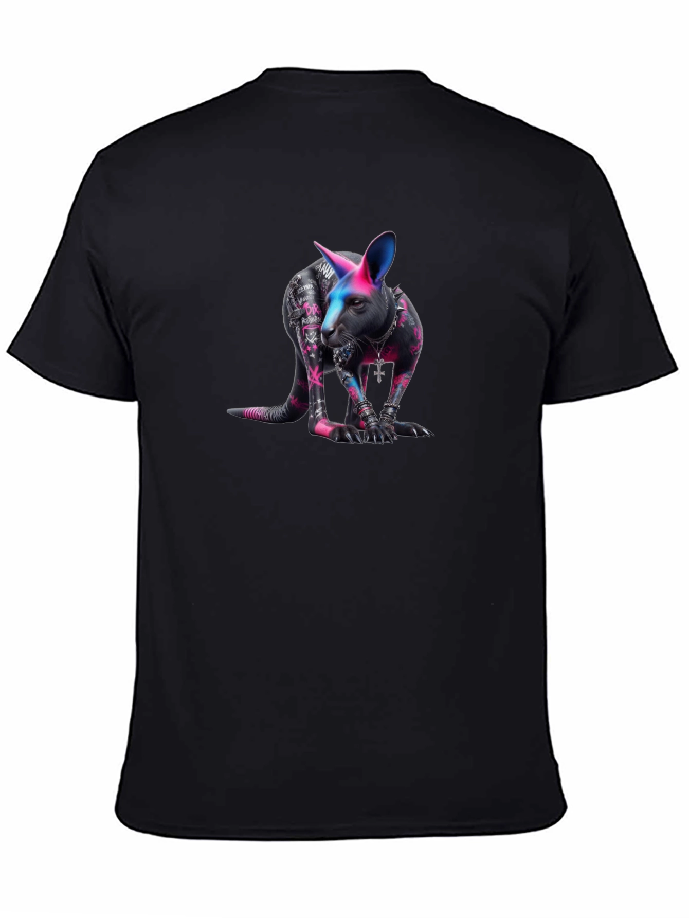 Black T-shirt with Kangaroo Graphic