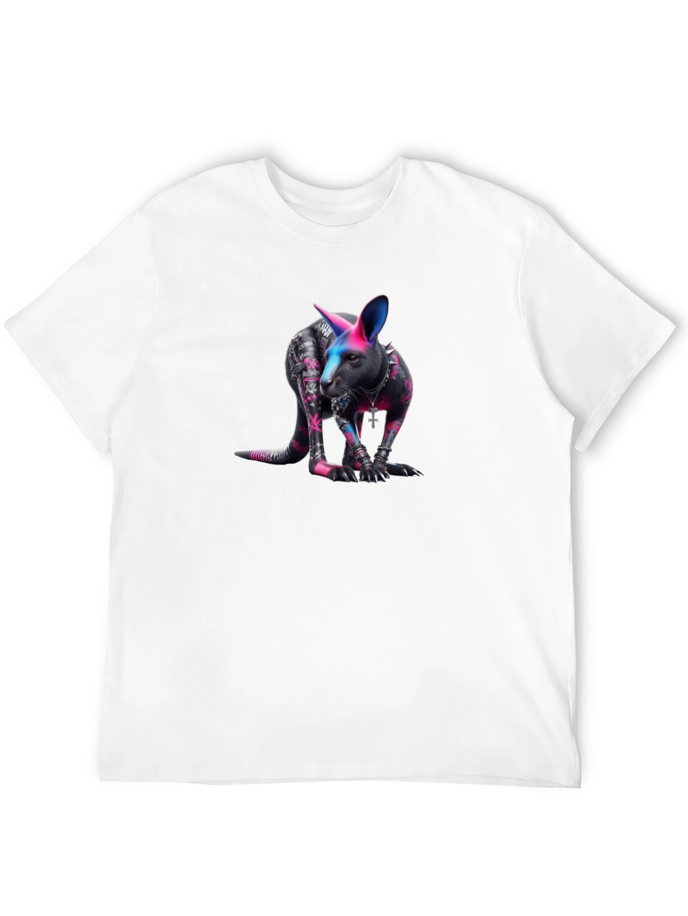 Black T-shirt with Kangaroo Graphic