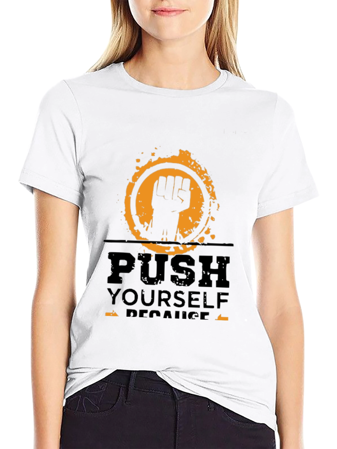 Motivational Push Yourself Black T-Shirt