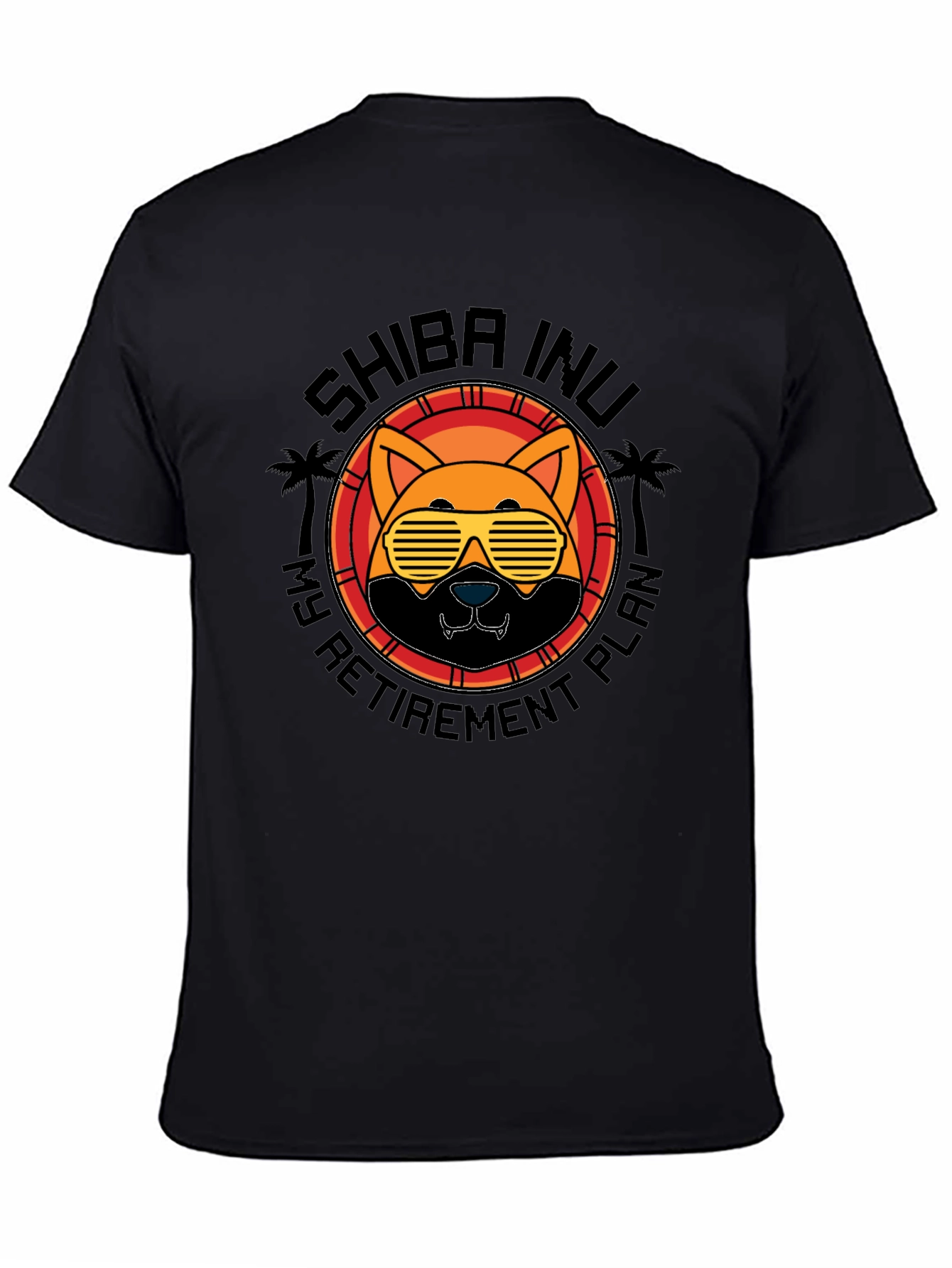 Shiba Inu Retirement Plan Black T-Shirt