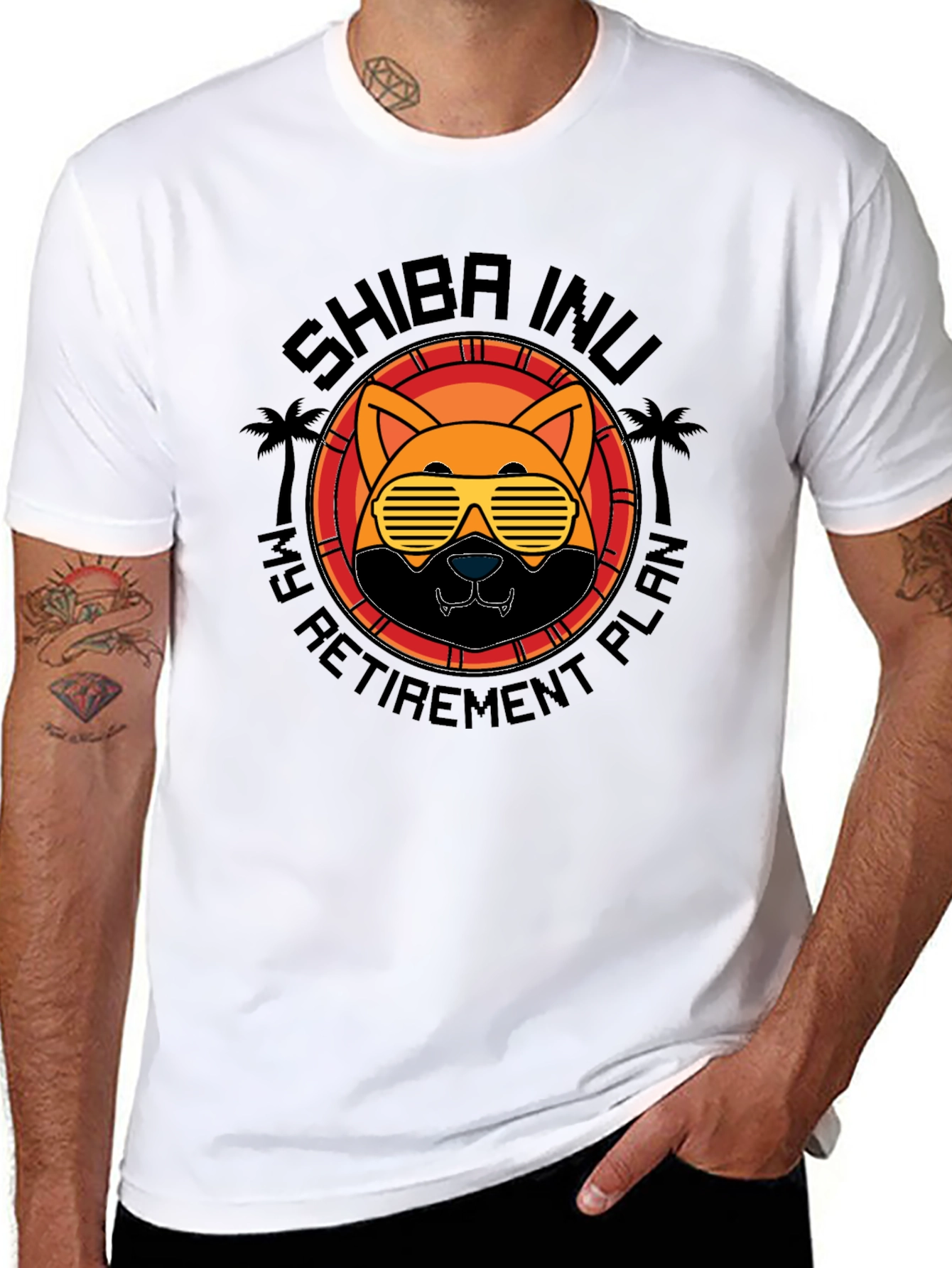 Shiba Inu Retirement Plan Black T-Shirt