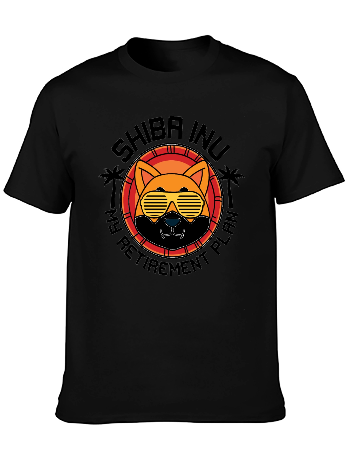 Shiba Inu Retirement Plan Black T-Shirt