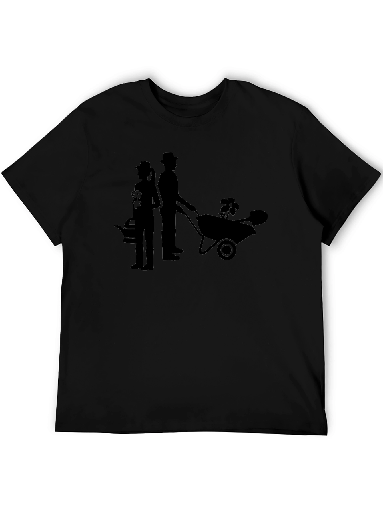Gardener Couple Graphic Tee - Black Cotton T-Shirt