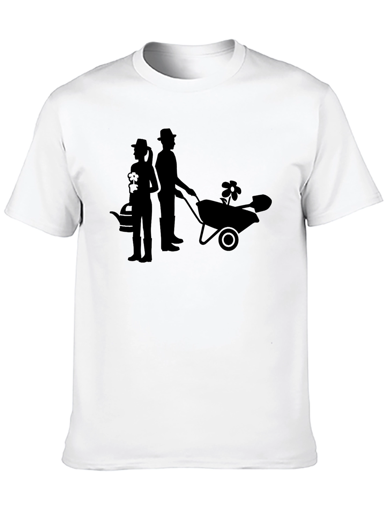 Gardener Couple Graphic Tee - Black Cotton T-Shirt