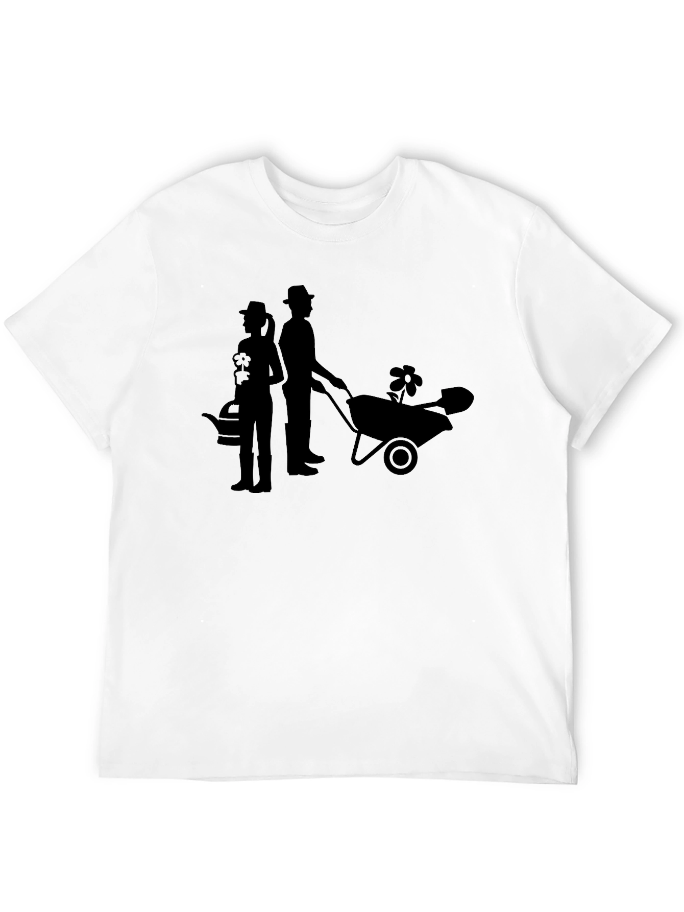 Gardener Couple Graphic Tee - Black Cotton T-Shirt