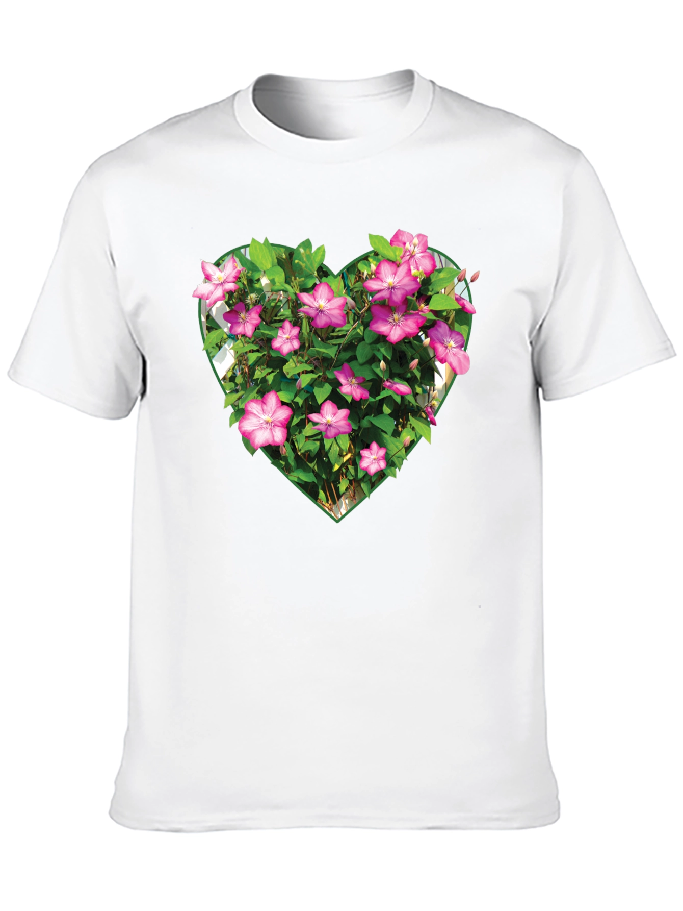 Floral Heart Graphic T-Shirt - Black