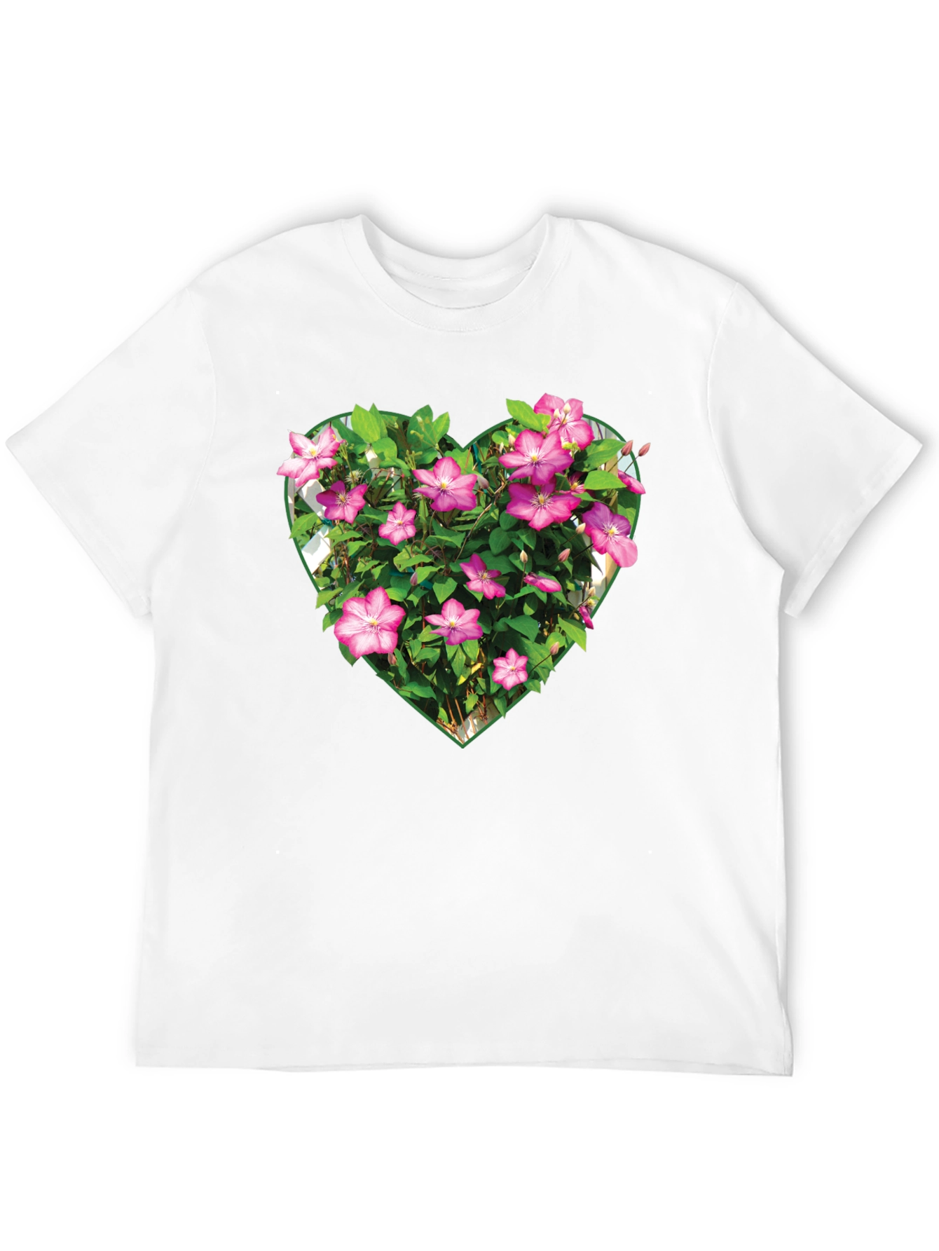 Floral Heart Graphic T-Shirt - Black