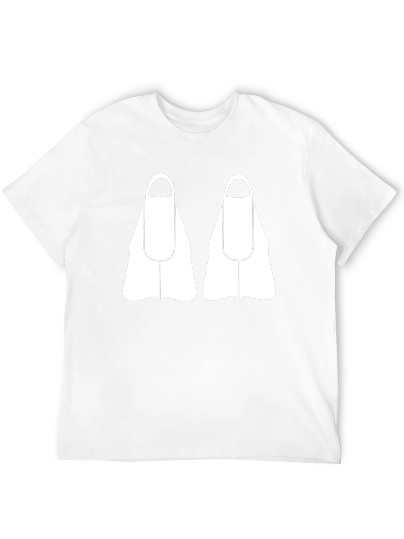 Diving Fins Graphic Tee - Black Cotton T-Shirt