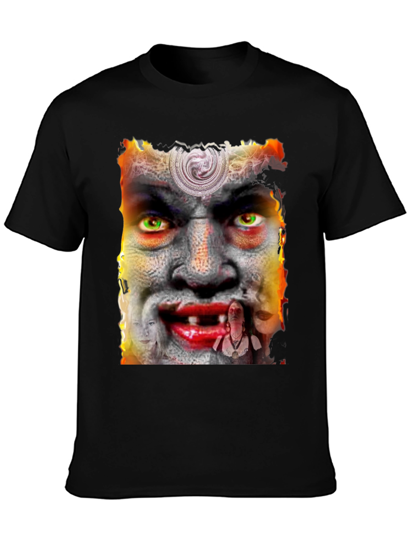 Unique Graphic Tee - Horror Face Design