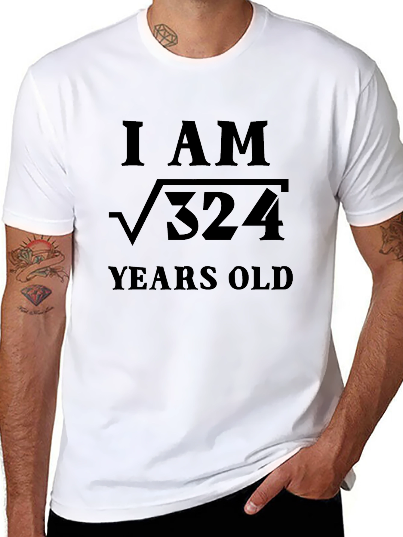 I AM √324 YEARS OLD T-Shirt Funny Math Birthday