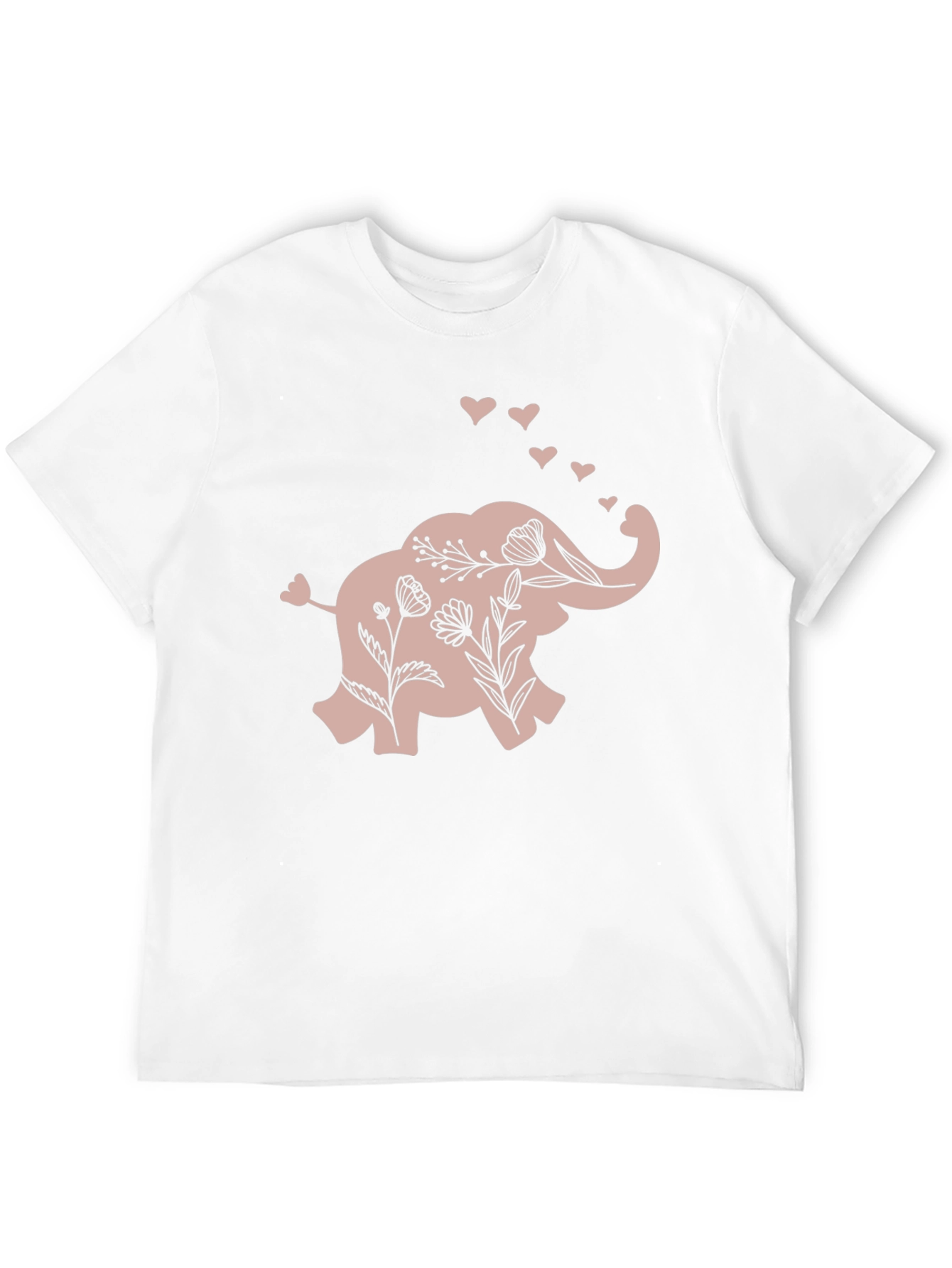 Floral Elephant Graphic Tee - Black