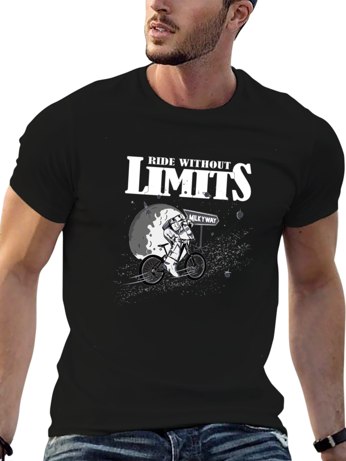 Ride Without Limits T-Shirt - Astronaut Bike Design