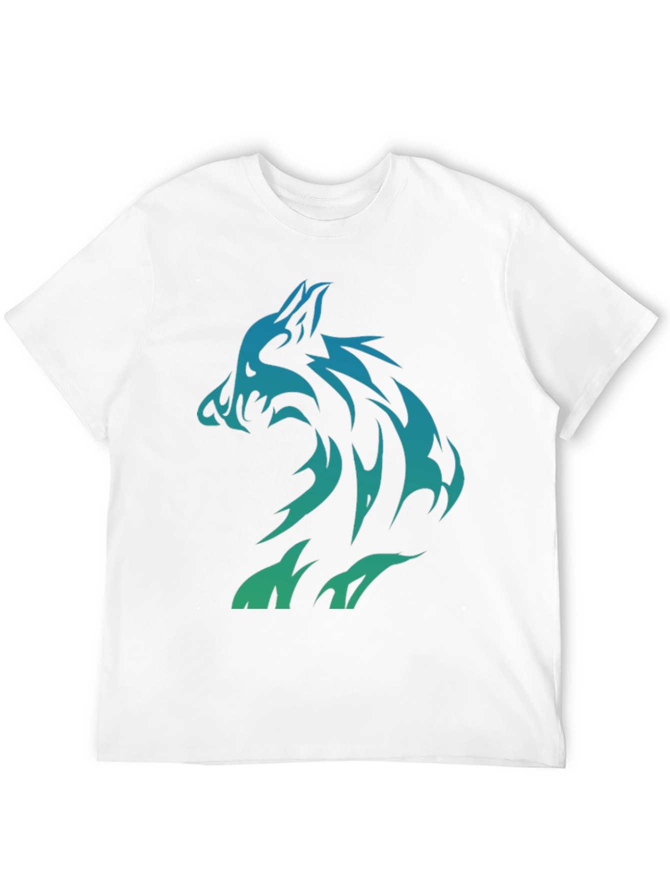 Tribal Wolf Graphic T-Shirt - Black Cotton Tee