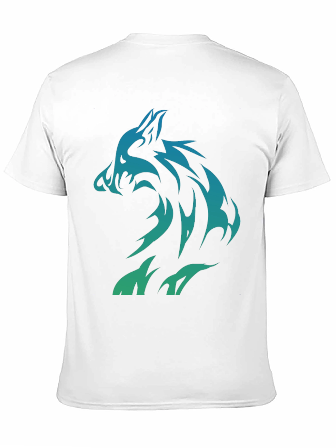 Tribal Wolf Graphic T-Shirt - Black Cotton Tee