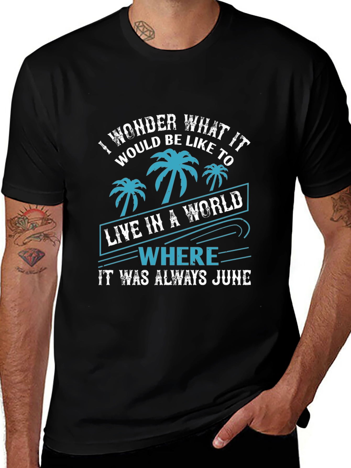 Tropical June Graphic Tee - Summer Vacation Vibes